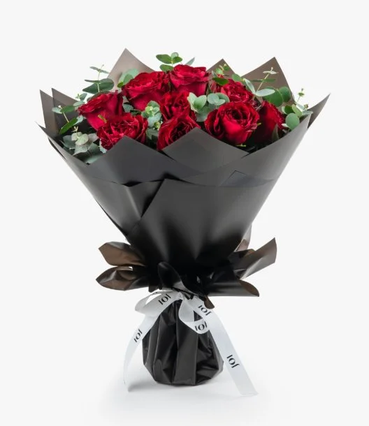 12 Red Roses & Eucalyptus Bouquet*