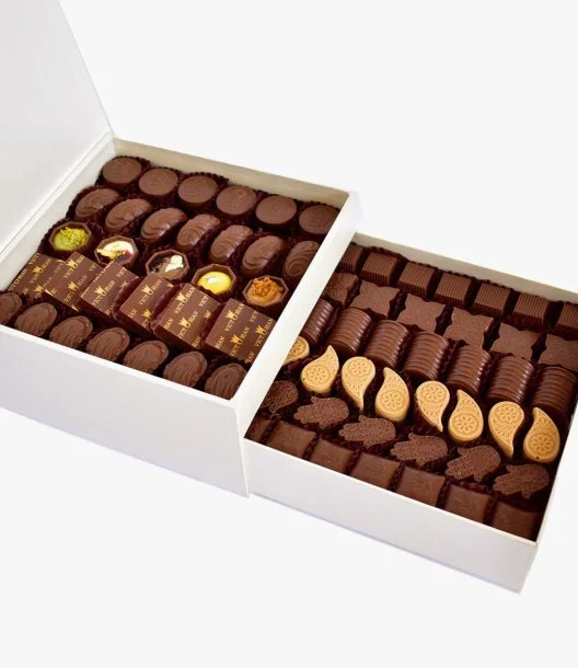 2-layer mixed chocolate assortment box by Victorian