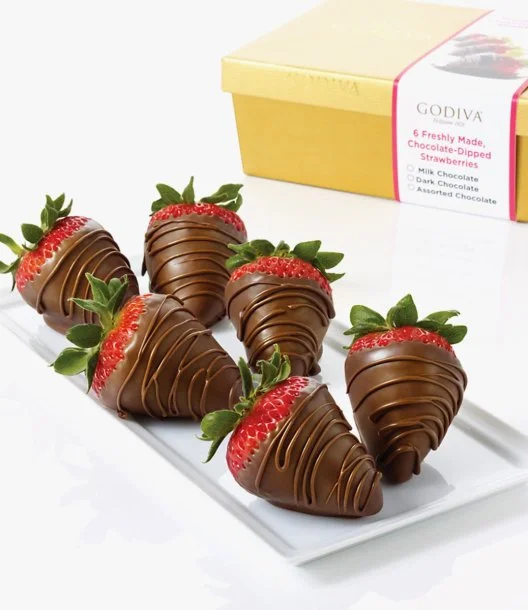 6 Milk Chocolate Covered Strawberries by Godiva 
