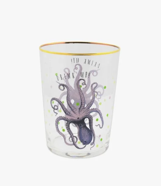 Octopus Hi Ball Glass by Yvonne Ellen