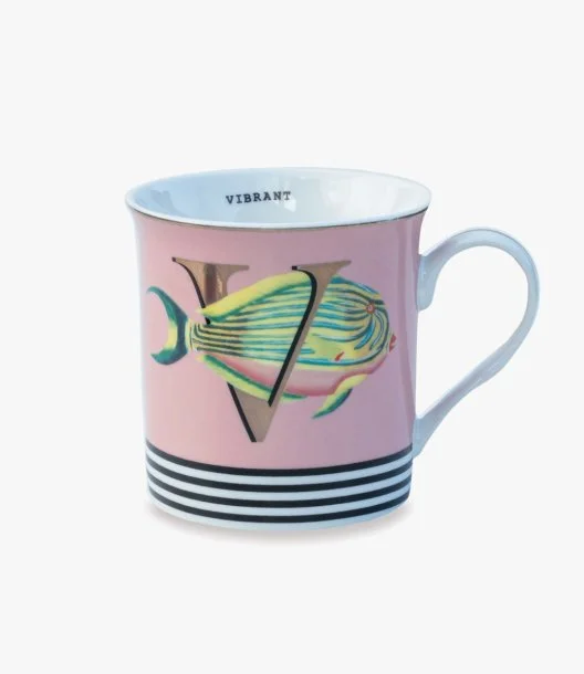 V For Vibrant Mug by Yvonne Ellen