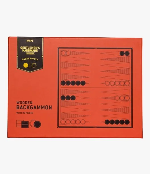 Acacia Wood Backgammon Set by Gentlemen's Hardware