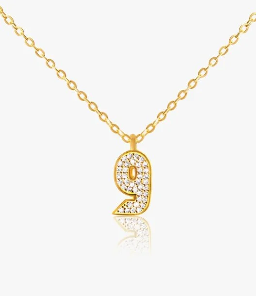 Arabic Letter "W" Gold Necklace by Fluorite