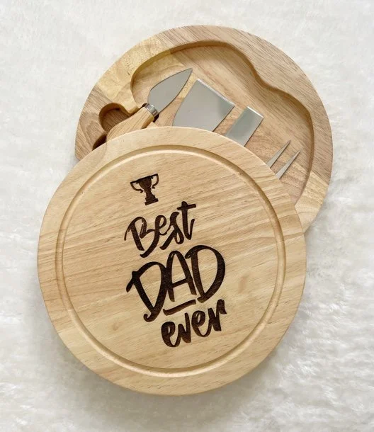 Best Dad Ever Cheese Board Gift Set by Bundle of Joy