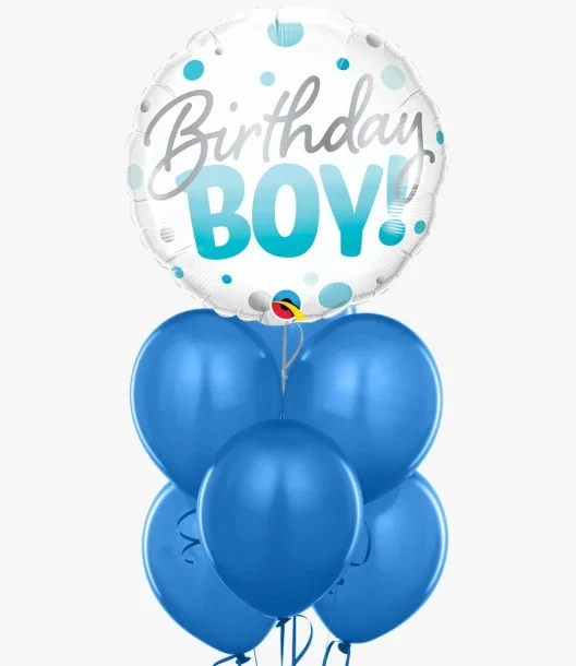 Birthday Boy Blue Dots Balloon Bundle
