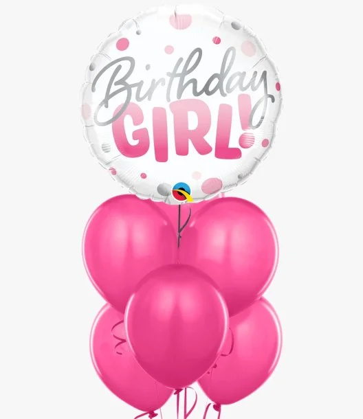 Birthday Girl Pink Dots Balloon Bundle