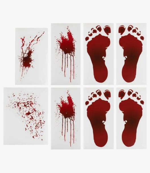 ملصقات أرضية آثار أقدام دم