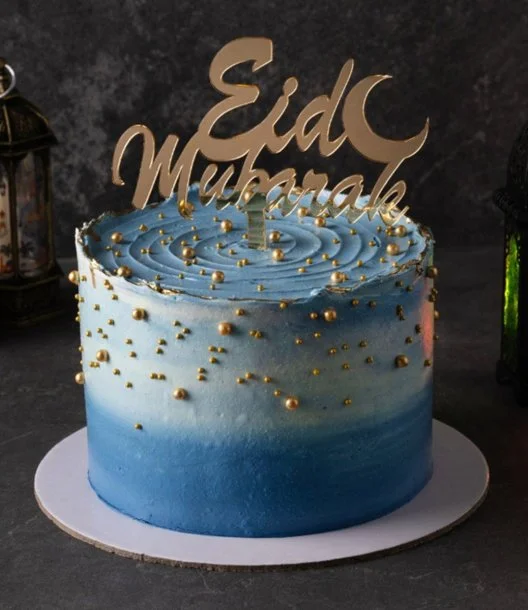 Blue Buttercream Eid Cake 1.5 kg by Cake Social
