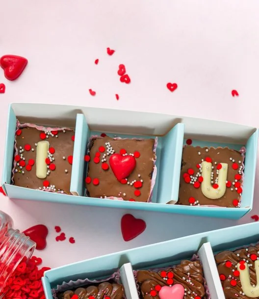 Box of 3 'I Love You' Brownies by Oh Fudge