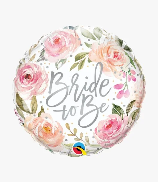 Bride to Be Watercolor Roses Foil Balloon