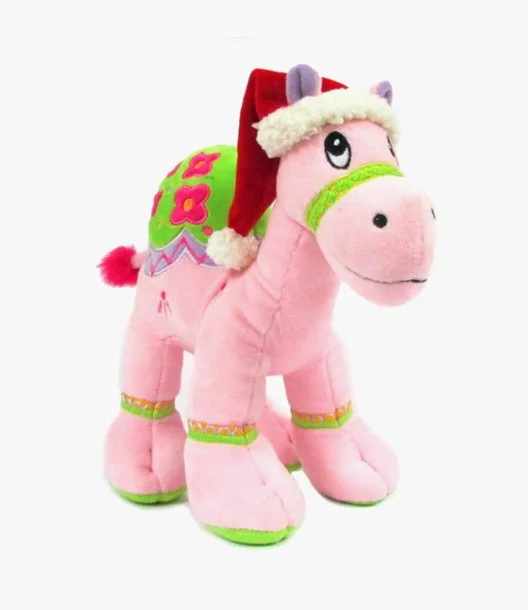Pink Camel 18cm with Santa Hat by Fay Lawson