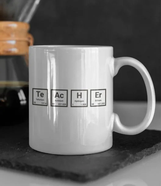 Chemistry Teacher Mug With Periodic Table Theme