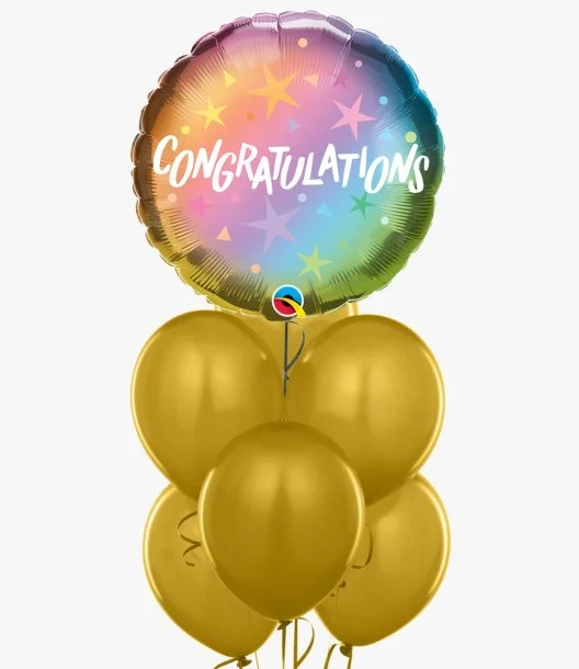 Congratulations Ombre Star Balloon Bundle