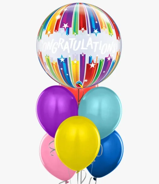 Congratulations Shooting Stars Bubble Balloon Bundle