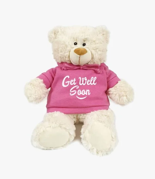 Cream Bear in Pink Hoodie by Fay Lawson