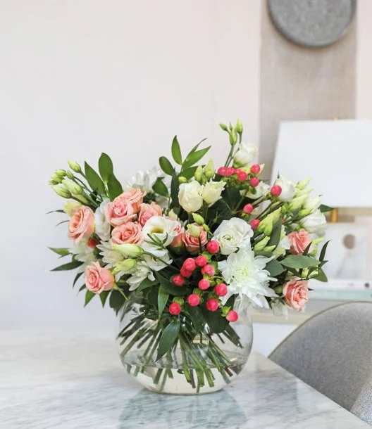 Crystal Coral Flowers Bouquet