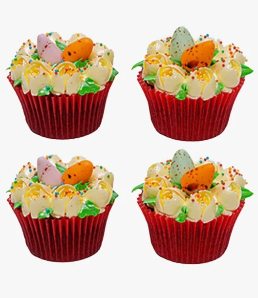 Easter Red Velvet Cupcakes Pack of 4 by Bloomsbury's