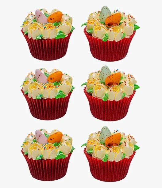 Easter Red Velvet Cupcakes Pack of 6 by Bloomsbury's