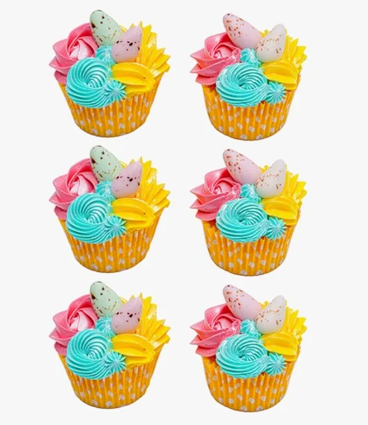 Easter Vanilla Cupcakes Pack of 6 by Bloomsbury's