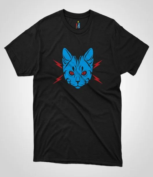 Electric Blue Kitty T-Shirt