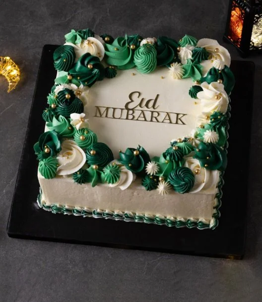 Elegant Eid Square Cake 1.5 kg by Cake Social