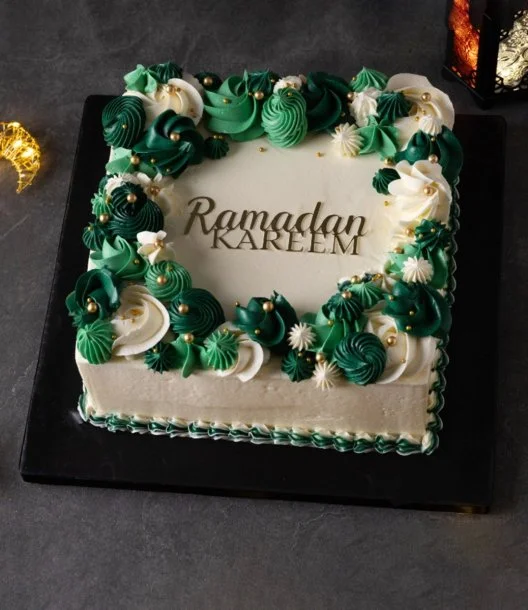 Elegant Ramadan Square Cake 1.5 kg by Cake Social