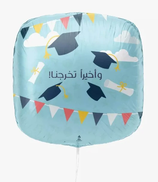 Finally Graduated,Sky Blue Graduation Balloon