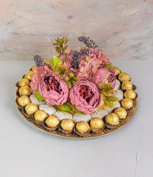 Floral Tray of Chocolates by NJD