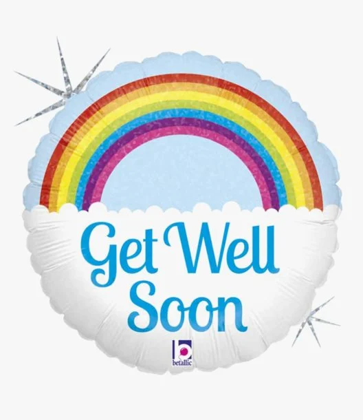 Get Well 18 Inch Rainbow Balloon