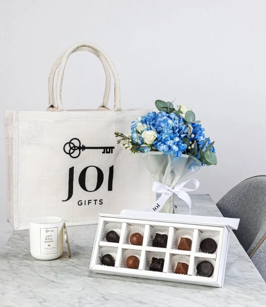 Get Well Soon Bundle of Joi Gift Tote - Blue
