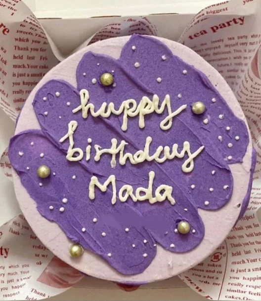Golden Purple Birthday Cake by Cake Flake