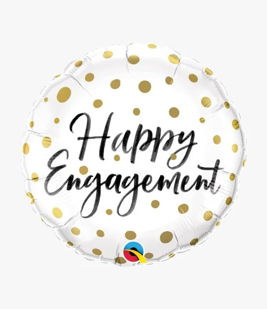 Happy Engagement Gold Dots Foil Balloon