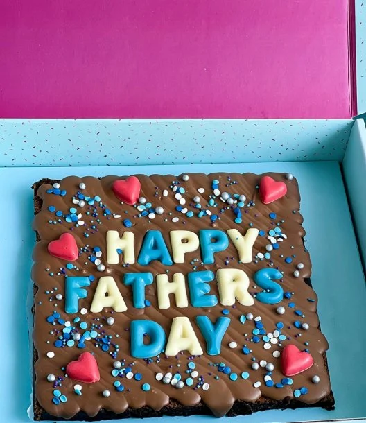 Happy Father's Day Brownie Slab by Oh Fudge