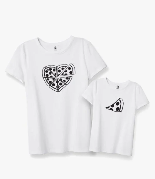 Heart Pizza Mother and Daughter T-Shirts