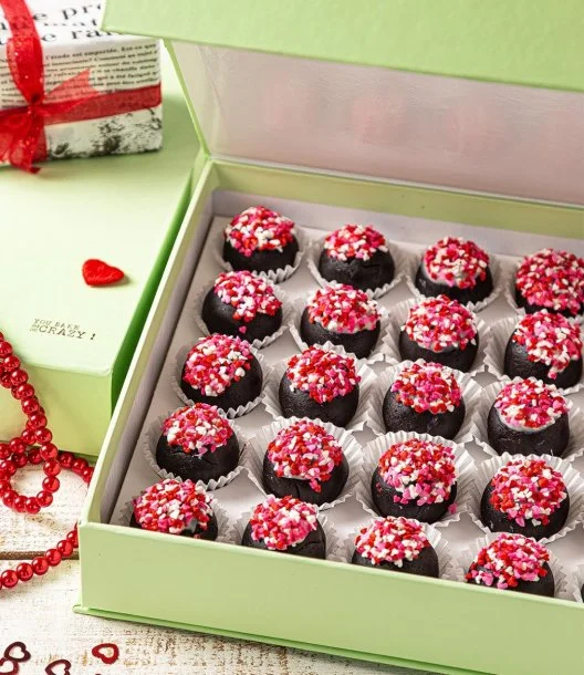 Heart Sprinkled Cake Balls Box By Sugar Daddy'S Bakery 
