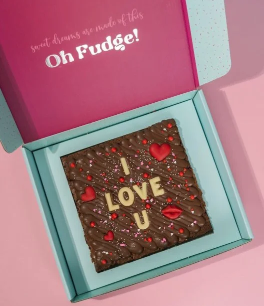 I Love You Brownie Slab by Oh Fudge