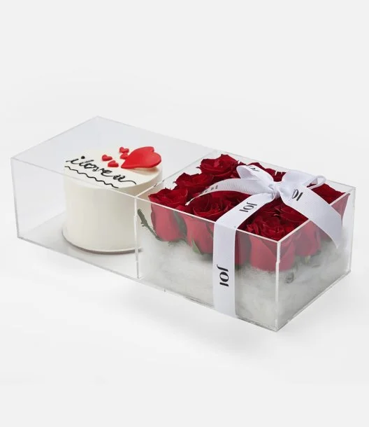 I Love You Cute Cake in a Box Gift Bundle