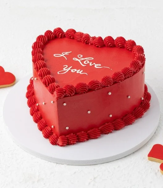 I Love You Red Heart Cake 1kg by Cake Social