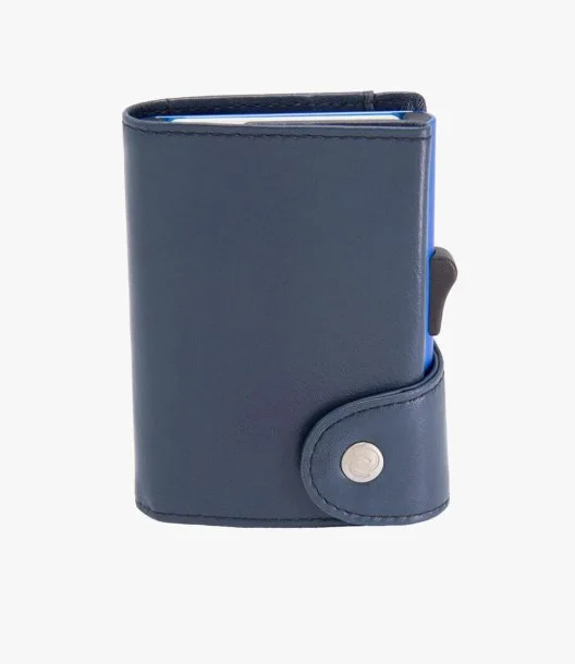 Italian Leather Dark Blue Credit Card Holder by Jasani