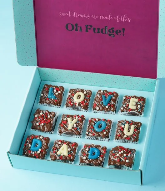 Love You Dad Box of 12 Brownies by Oh Fudge