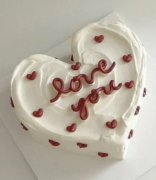 Love You Heart Shaped Cake by Cake Flake