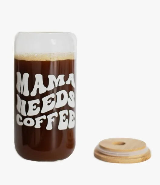 Mama Needs Coffee: Iced Coffee Can Glass by Royal Page Co
