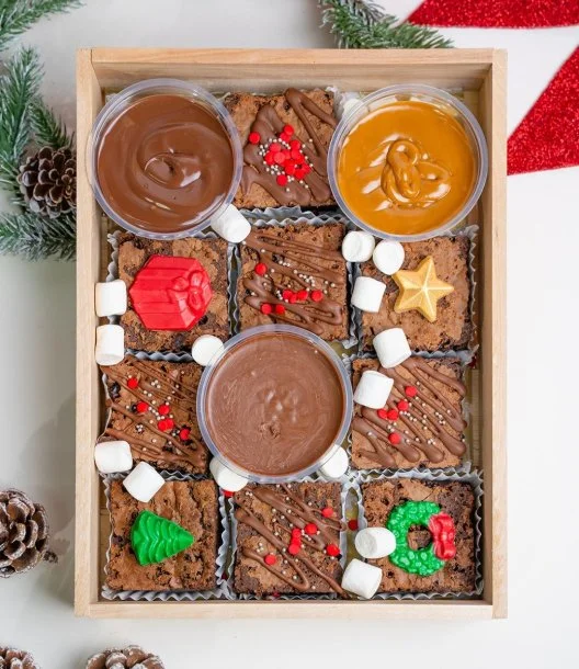 Merry Smores Christmas Brownie Platter by Oh Fudge