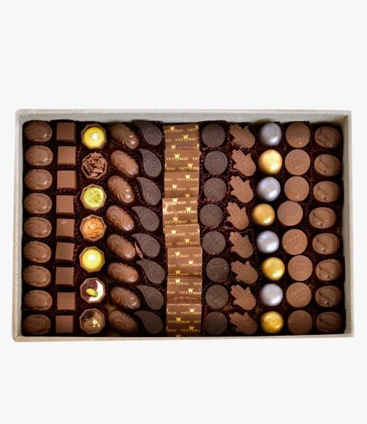 Mixed Chocolate Assortments Leather Box By Victorian (1.2 KG)