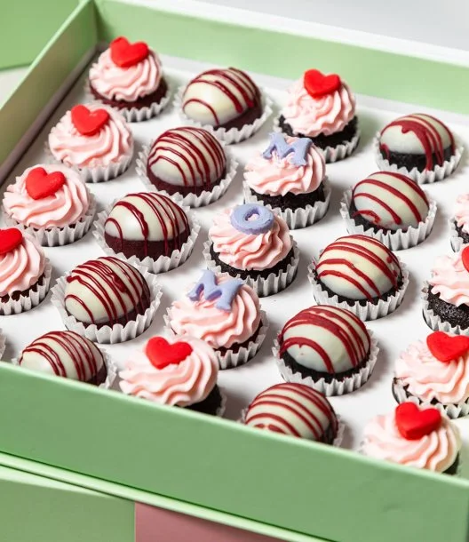 MOM Mini Cupcakes & Cake Balls Box by Sugar Daddy's Bakery 
