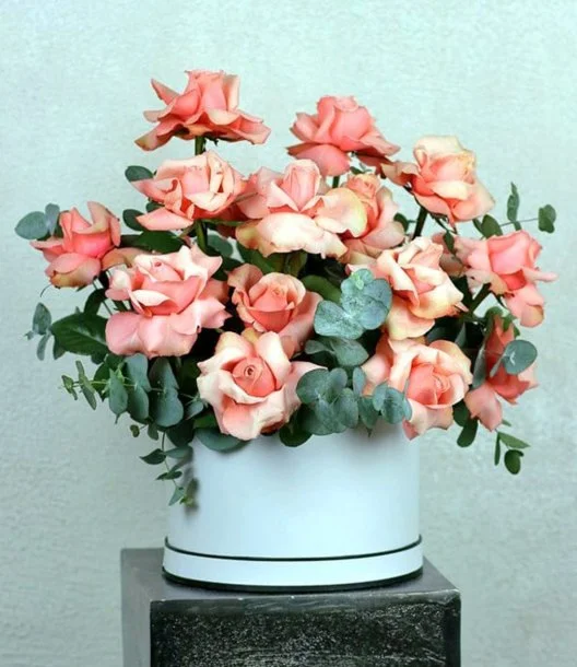 My Beloved Peach Roses Arrangement by Camelia Flowers