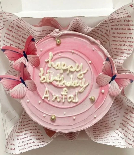 Pink Butterflies Birthday Cake by Cake Flake