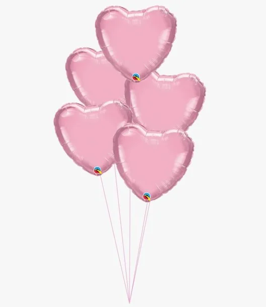Pink Hearts Foil Balloon Bundle