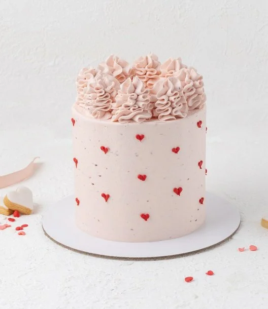 كيكة القلوب الوردية لعيد الحب من كيك سوشيال
