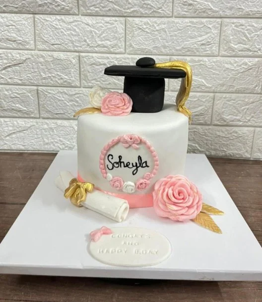 Pinky Graduation Cake